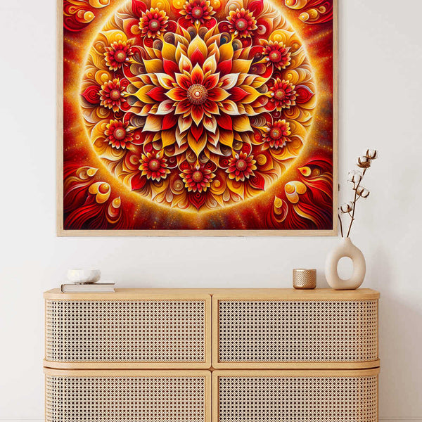 Malen nach Zahlen - Mandala rote Blume
