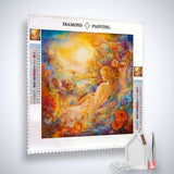 Diamond Painting Kit Windhauch und Weiden - Artistic Canvas with Acrylic Diamonds and Professional Tools, Creating Sparkling Art.