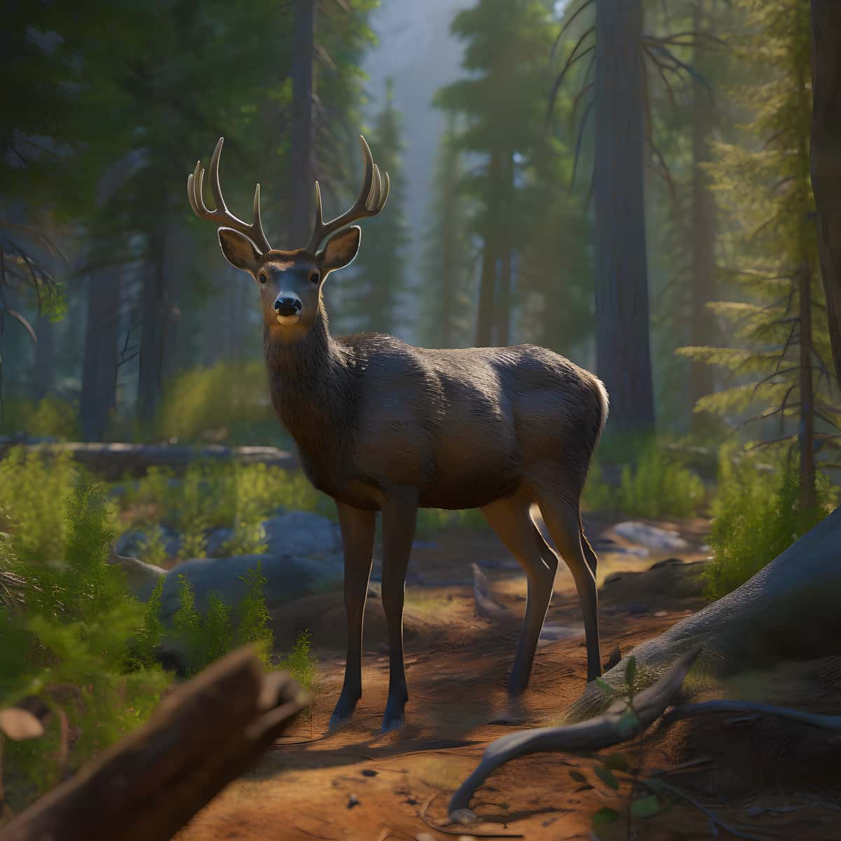 "Diamond Painting - Friedlicher Hirsch im Wald, majestätischer Hirsch im sonnendurchfluteten Wald, Diamond Painting Kits entdecken"