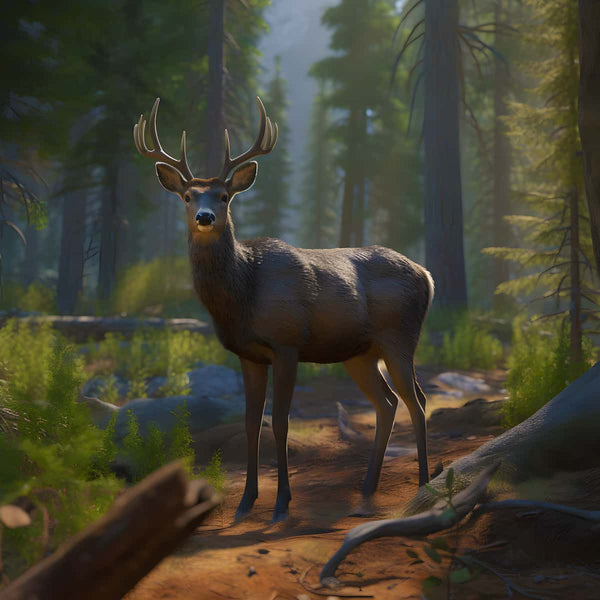"Diamond Painting - Friedlicher Hirsch im Wald, majestätischer Hirsch im sonnendurchfluteten Wald, Diamond Painting Kits entdecken"