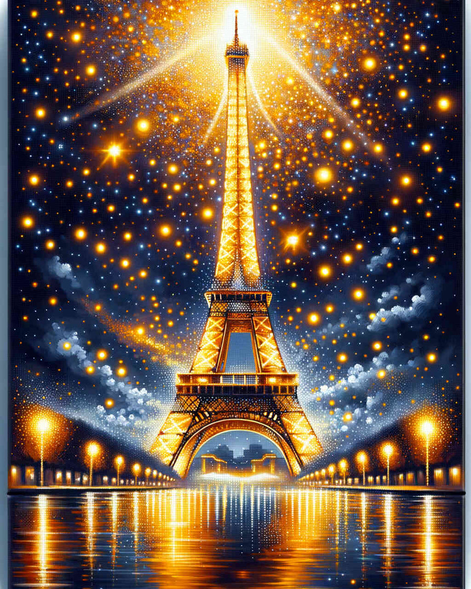 Malen nach Zahlen - Strahlender Eiffelturm Paris