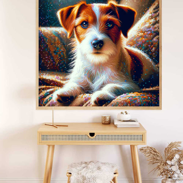 Malen nach Zahlen - Jack Russel in Braun und Weiß