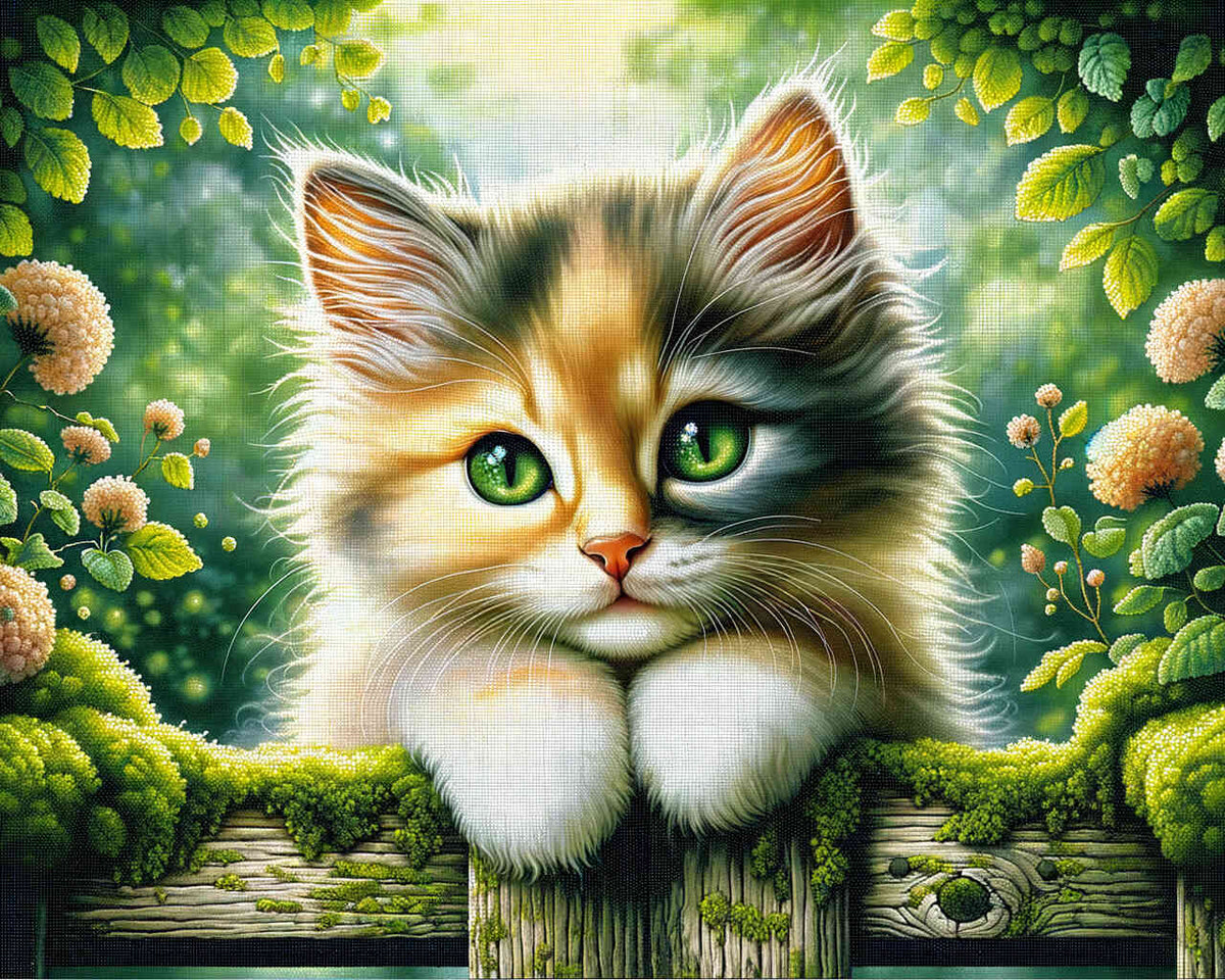 Malen nach Zahlen - Katze am Gartentor