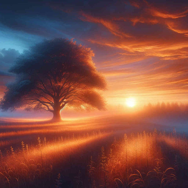 Malen nach Zahlen - Traumhafter Baum Sonnenuntergang