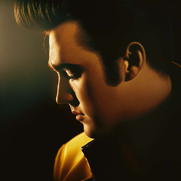 Diamond Painting Kit - Elvis Presley, der König des Rock'n'Roll im Profil, leuchtende Farben, professionell Leinwand und Acryl Diamonds