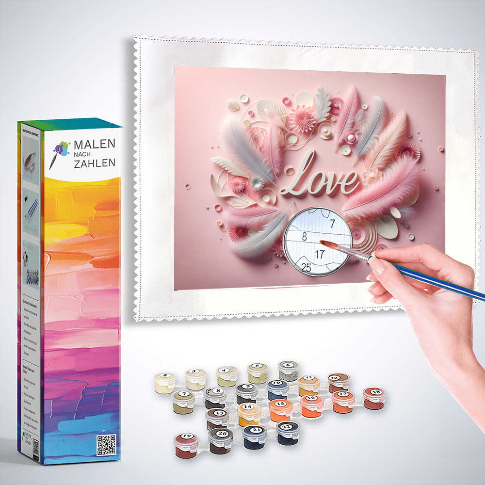 Malen nach Zahlen - Love in Rosa