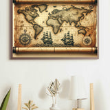 Antique world map art print 
