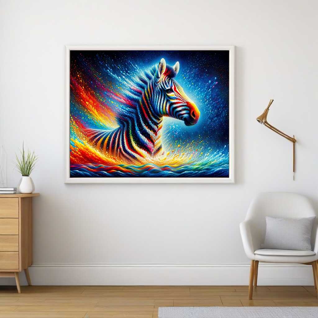 Malen nach Zahlen - Buntes Wasserzebra