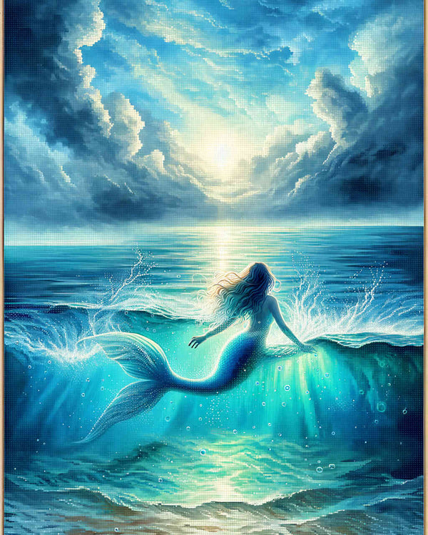 Meerjungfrau in Blau – Malen nach Zahlen