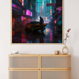 Painting by Numbers - Futuristic Street Art Displayed Above Modern Wooden Dresser