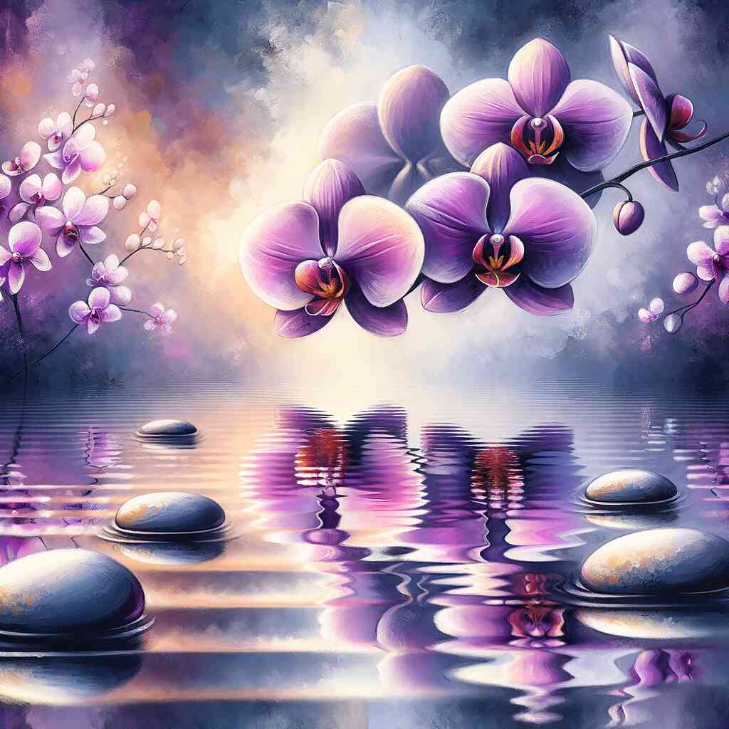Malen nach Zahlen - Orchidee auf dem Wasser