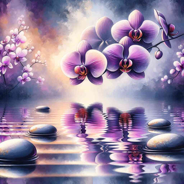 Malen nach Zahlen - Orchidee auf dem Wasser
