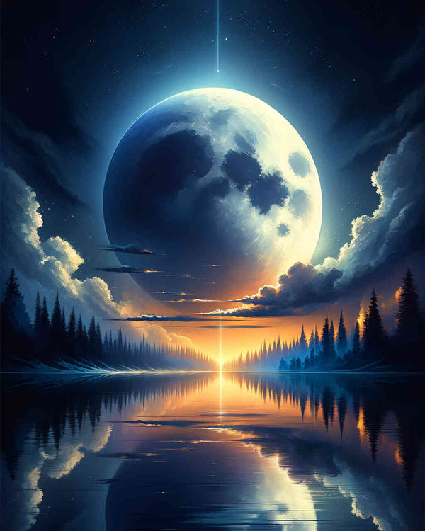 Malen nach Zahlen - Riesiger Vollmond