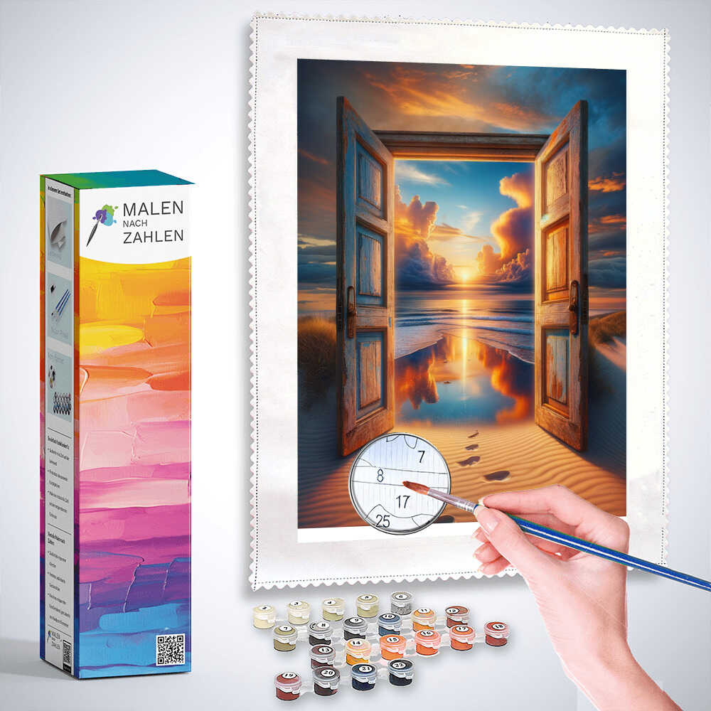 Malen nach Zahlen - Tür zum Strand