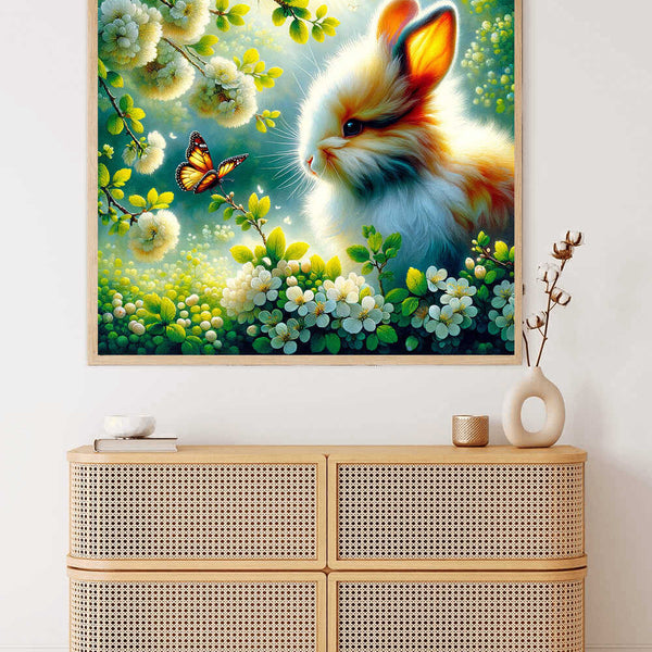 Malen nach Zahlen - Kaninchen mit Schmetterling