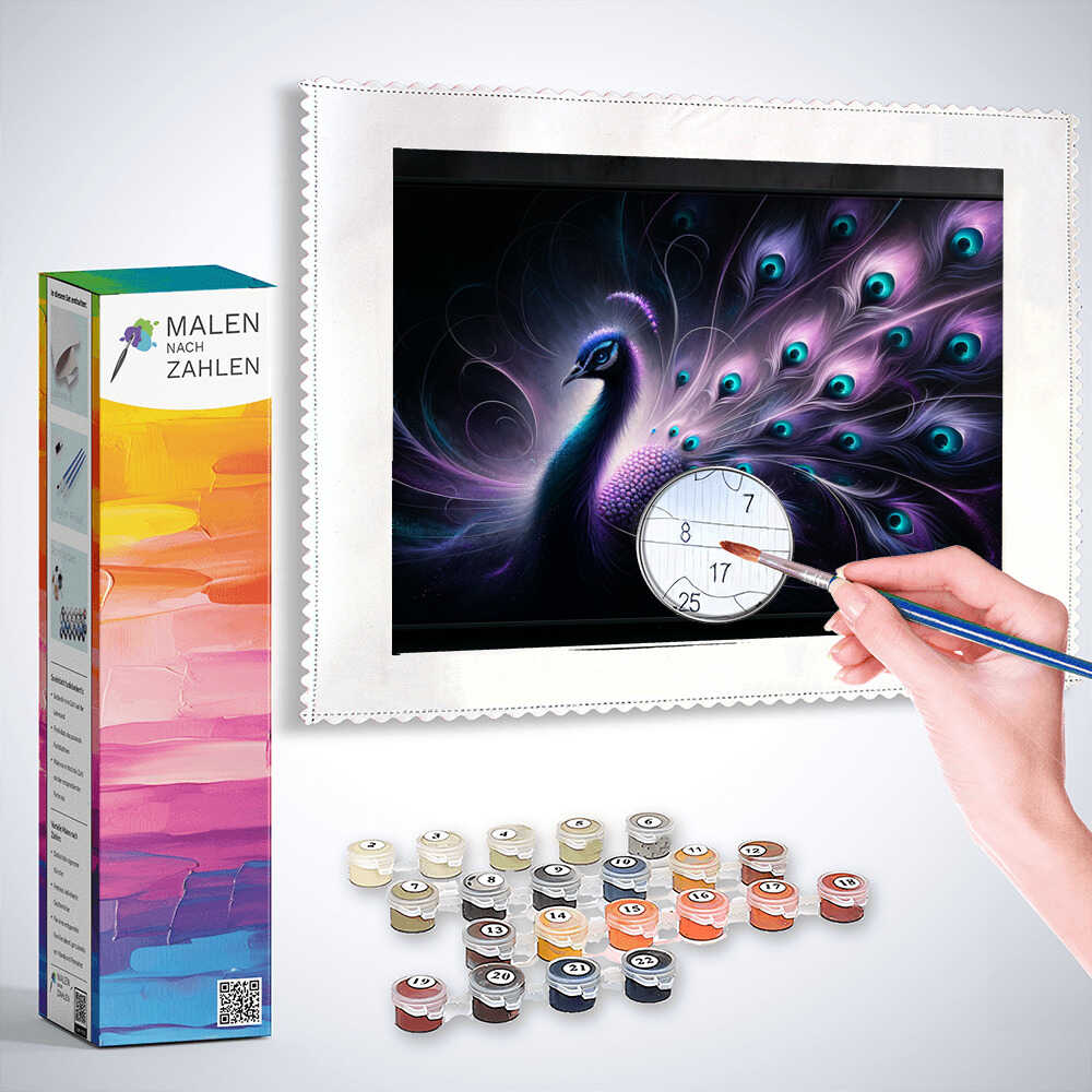 Malen nach Zahlen - Lila Pfau