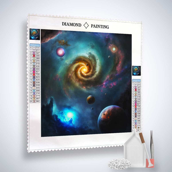 Diamond Painting Kit - Sternbildermagie, inklusive Profi-Leinwand, Acryl Diamonds, Künstler-Pinzette und Profi Setzstift.