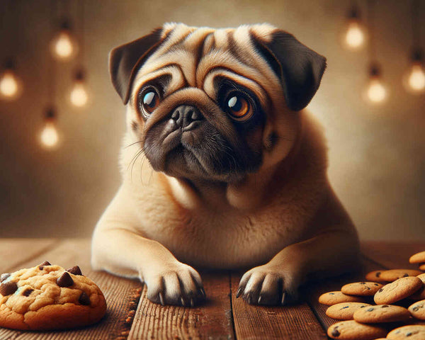 Hund, Mops mit Keks - Malen nach Zahlen