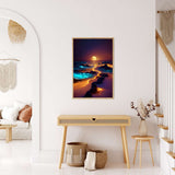 Malen nach Zahlen Bild Lichtweg am Strand im modernen Wohnraum, entspannende Wirkung, DIY Kunstwerk für Entspannung.