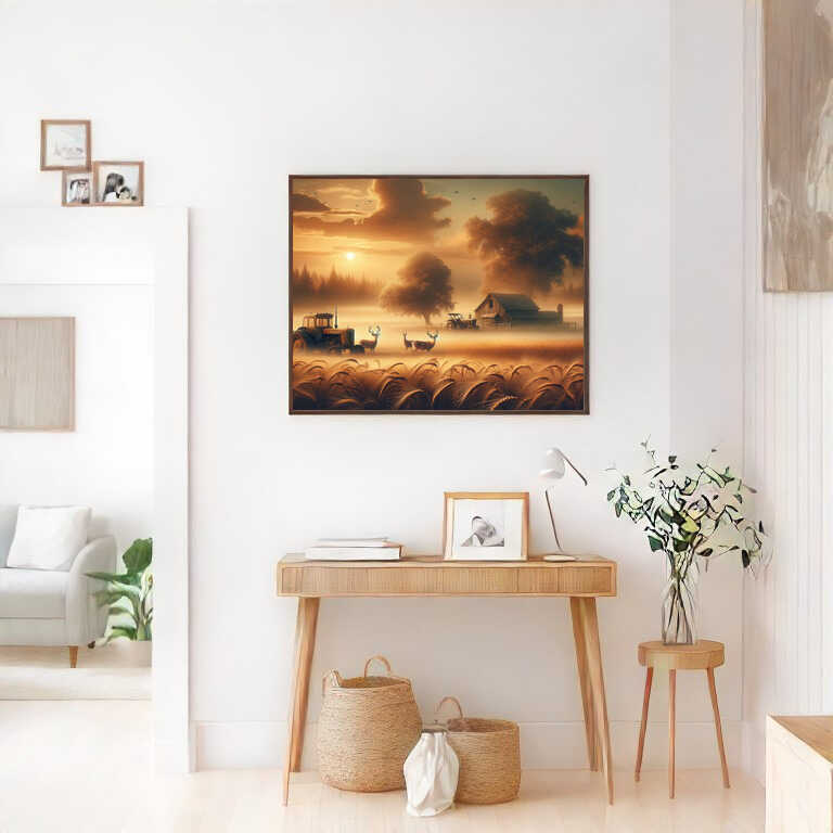 Malen nach Zahlen - Hirsche, Traktor