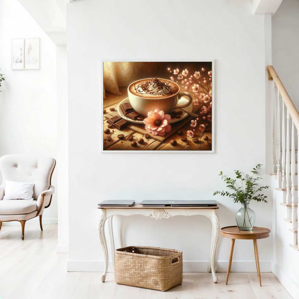 Kaffee mit Blume – Malen nach Zahlen