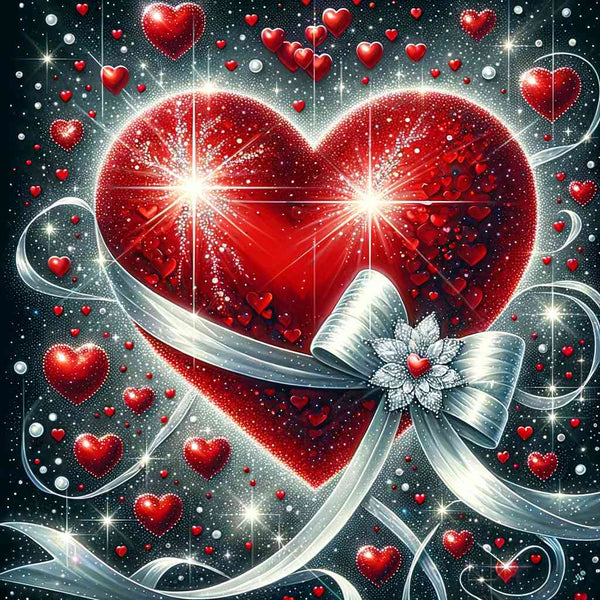 Malen nach Zahlen - Herz mit Schleife