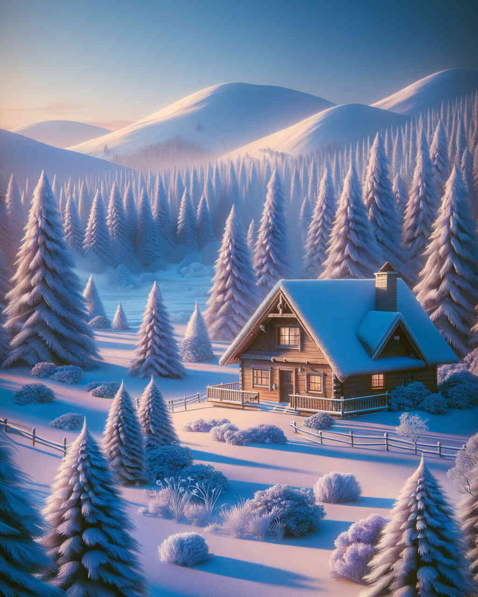 Malen nach Zahlen - Hütte im Winterland