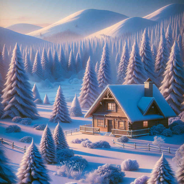 Malen nach Zahlen - Hütte im Winterland
