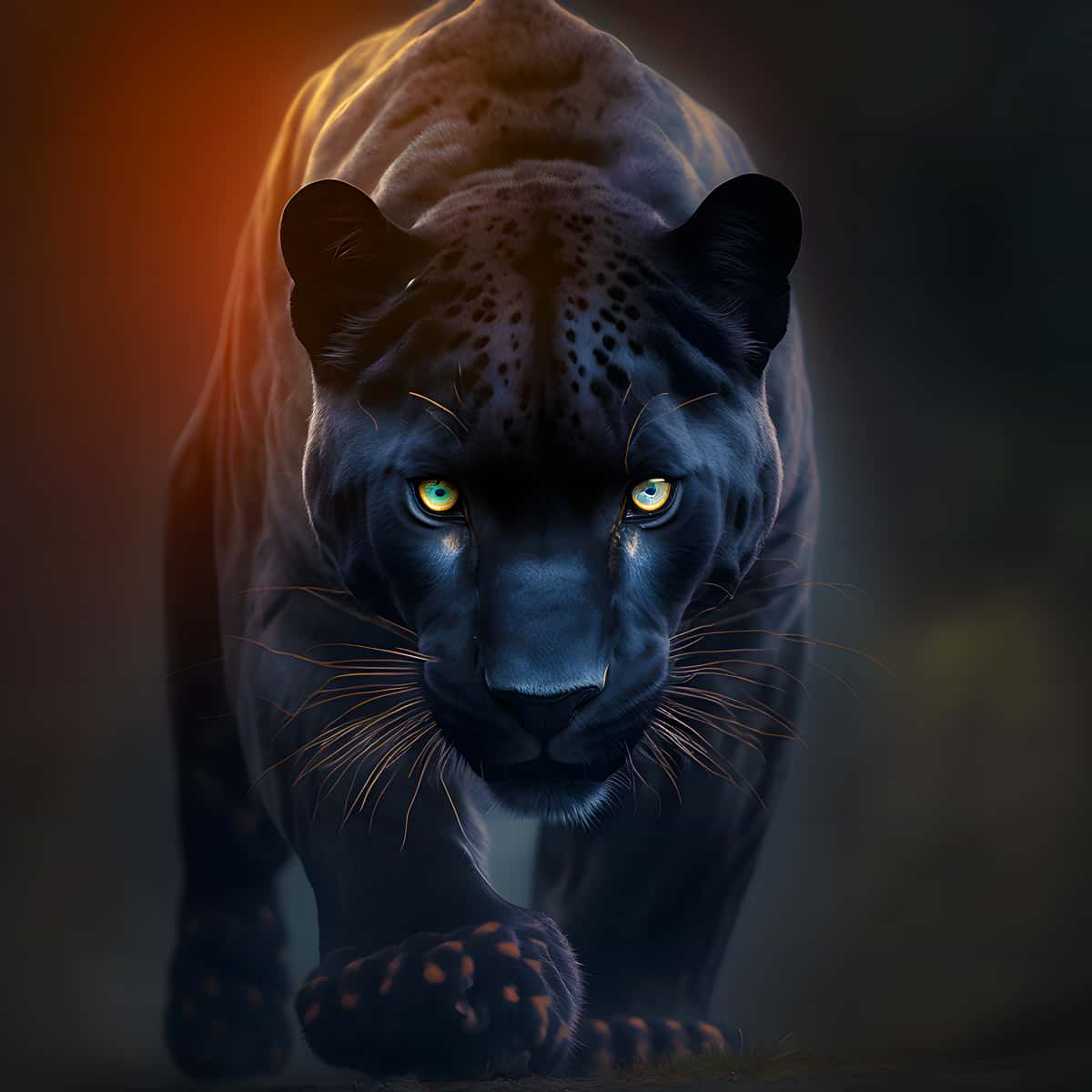 Diamond Painting Kit - Dangerous Panther with Glowing Eyes