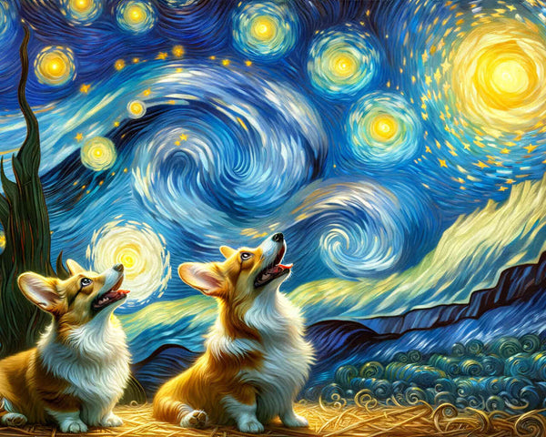 Malen nach Zahlen - Sternenhimmel, Corgi