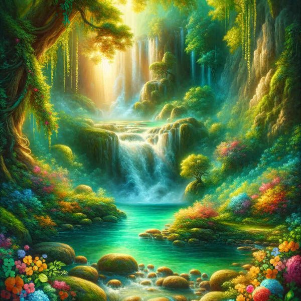 Malen nach Zahlen - Paradies, Wasserfall