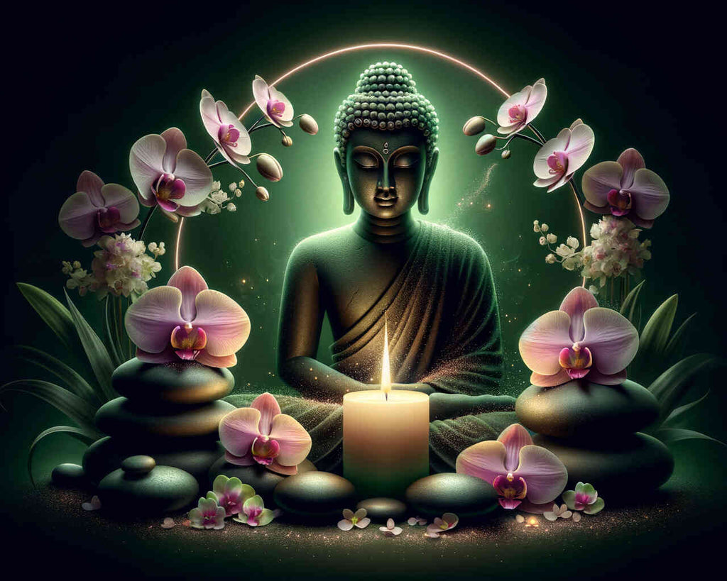Malen nach Zahlen - Buddha und Kerzen