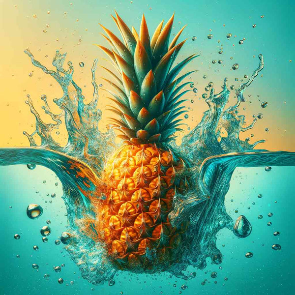 Malen nach Zahlen - Ananas umgeben von Wasser