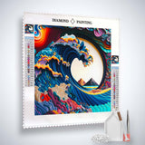 Diamond Painting Kits - Welle Paperart with professional canvas, acrylic diamonds, tweezers, and setzstift tool displayed.