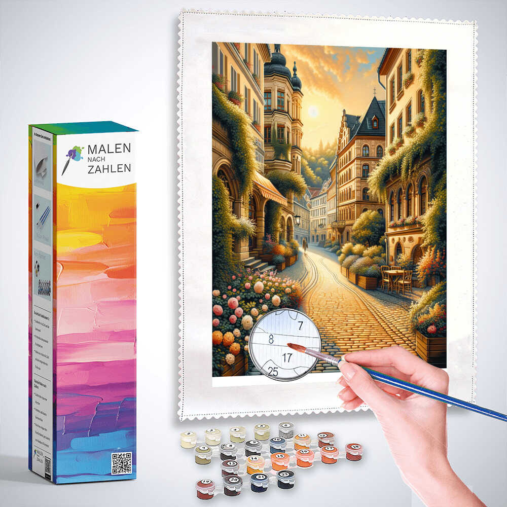 Malen nach Zahlen - Romantische Altstadtstraße