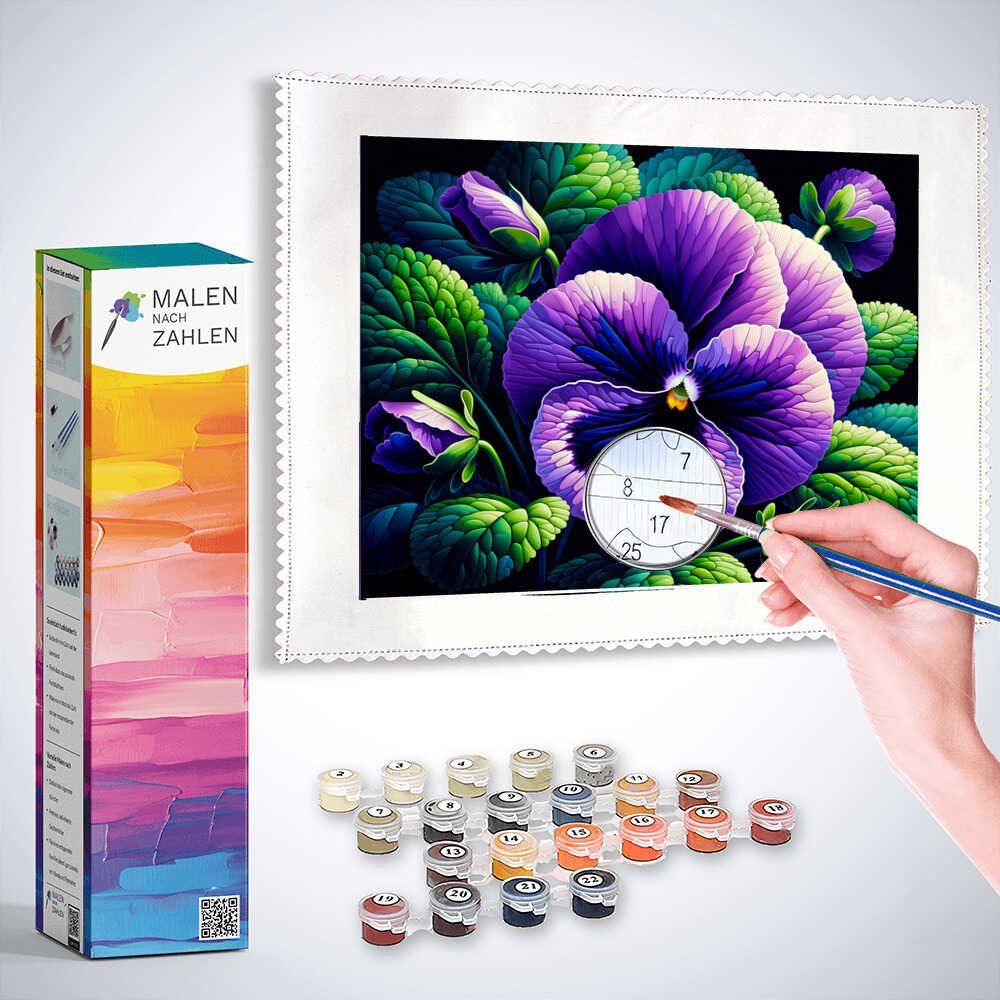 Malen nach Zahlen - Stiefmütterchen in lila
