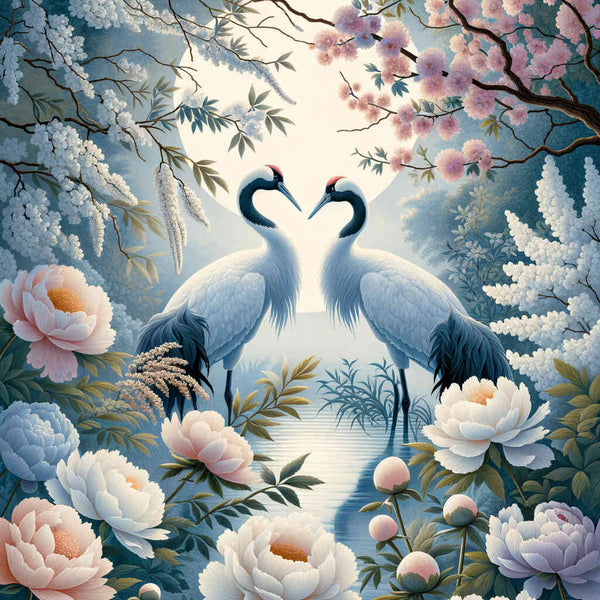 Malen nach Zahlen - Kranichpaar