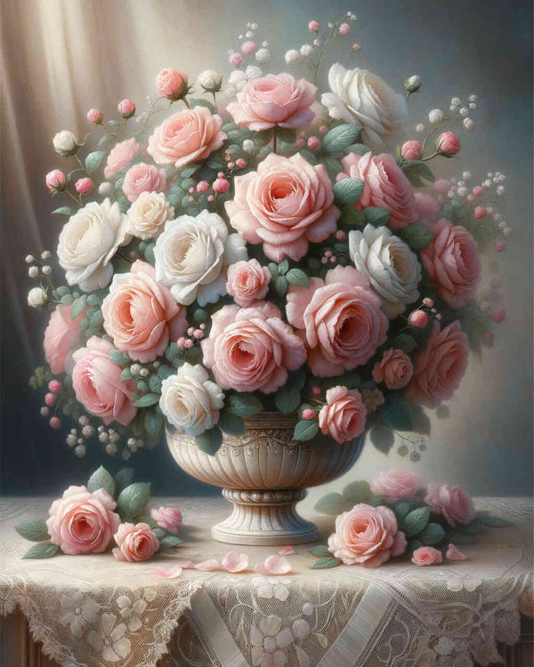 Malen nach Zahlen - Rosenblütentraum