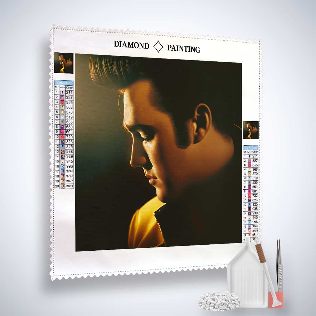 Diamond Painting Kit - Elvis, der König des Rock'n'Roll with tools and canvas set