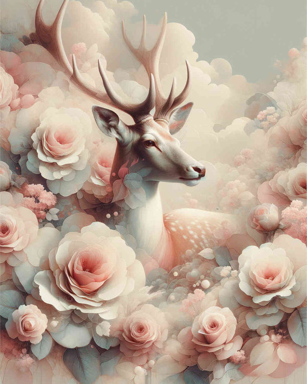 Malen nach Zahlen - Hirsch in rosa