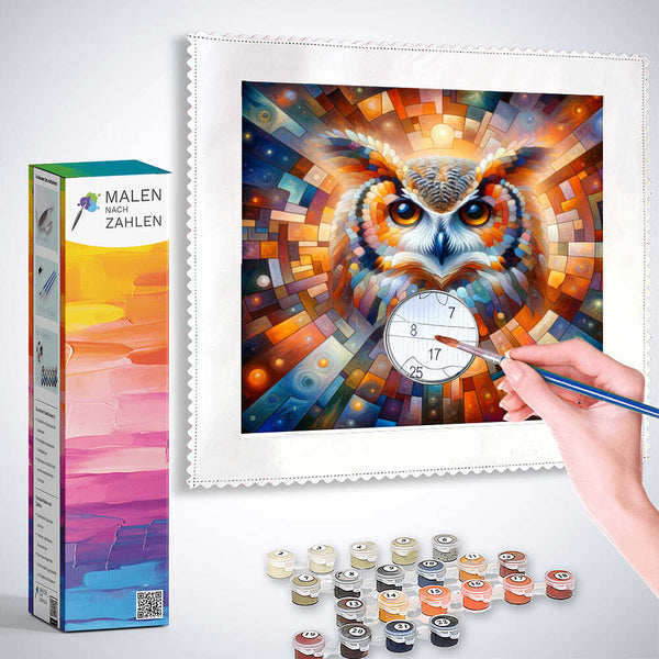 Malen nach Zahlen - Mosaik Eule