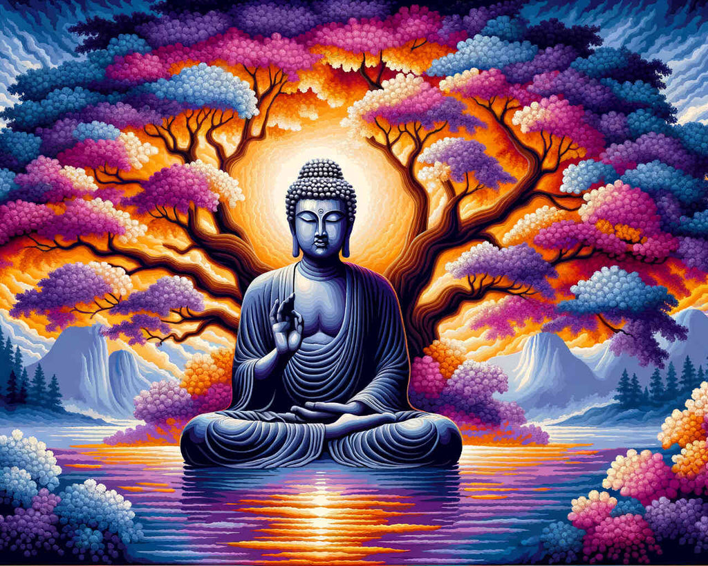 Malen nach Zahlen - Buddha und Baum