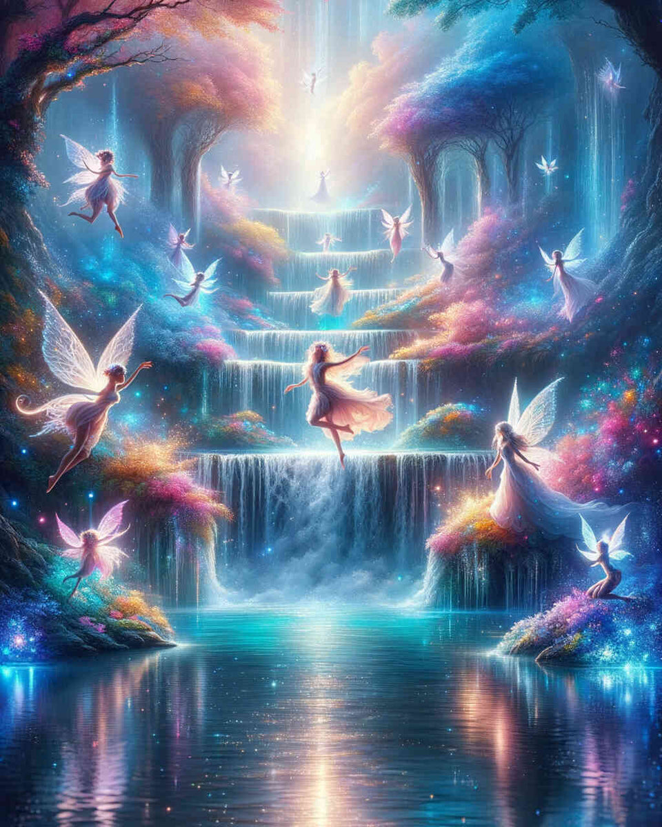 Malen nach Zahlen - Märchenwelt Wasserfall