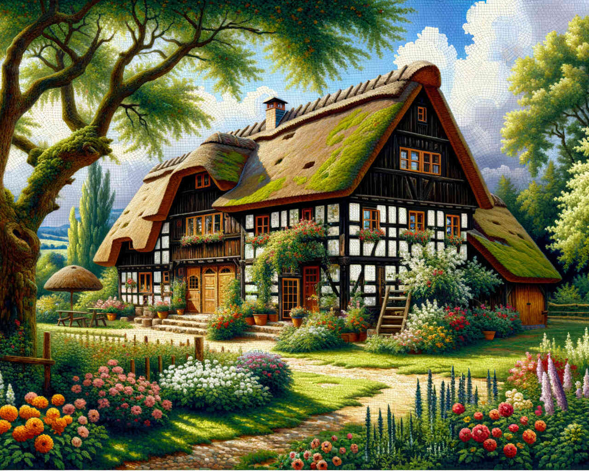 Malen nach Zahlen - Fachwerkhof