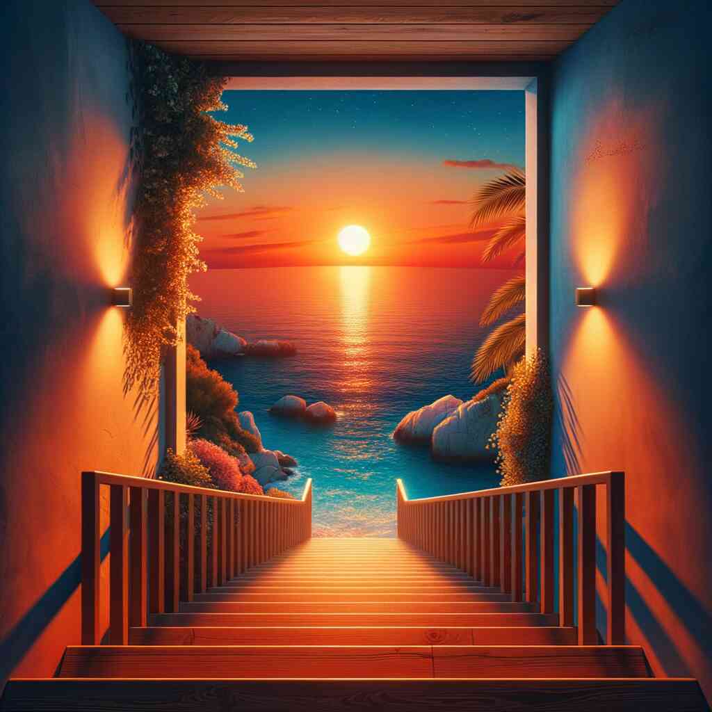 Malen nach Zahlen - Treppe zum Meer