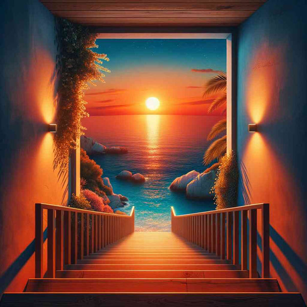 Malen nach Zahlen - Treppe zum Meer