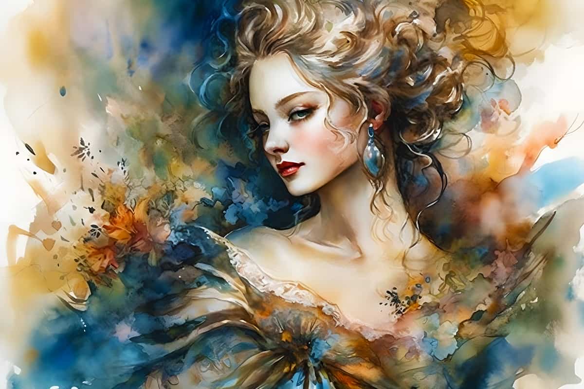 Abstrakte Frau im Kleid - Diamond Painting Kits – Kunst die funkelt - Profi-Leinwand Motiv mit veredelten Acryl Diamonds und Künstler-Pinzette