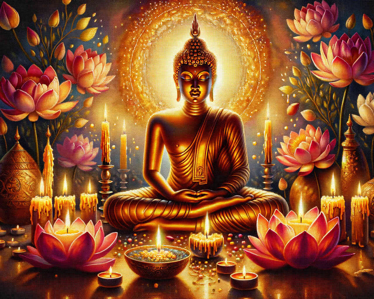 Malen nach Zahlen - Goldener Buddha