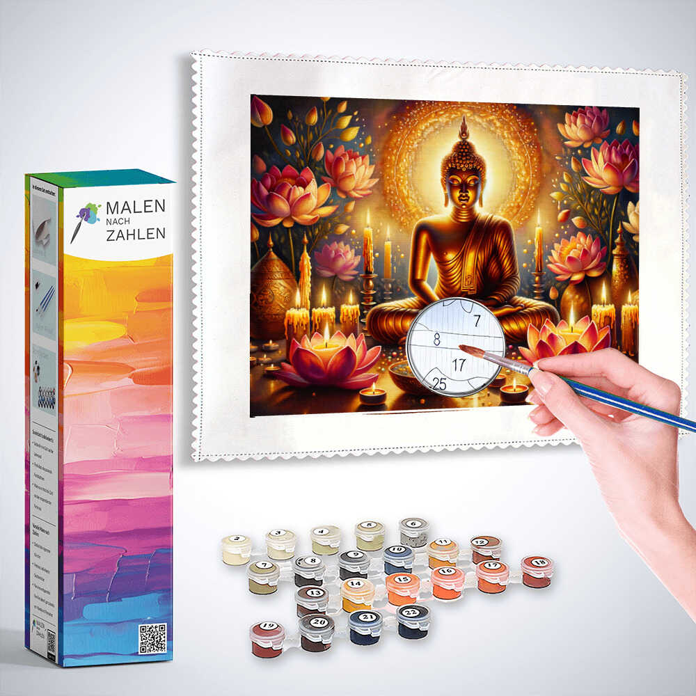 Malen nach Zahlen - Goldener Buddha