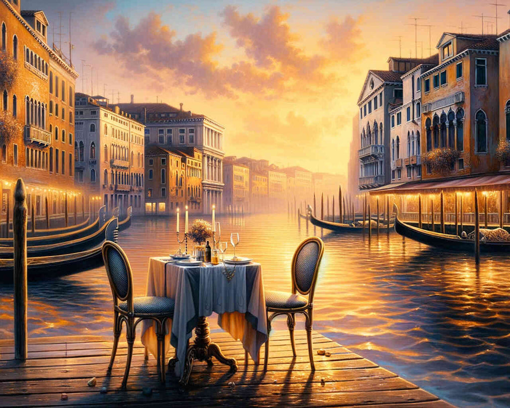 Malen nach Zahlen - Romantischer Abend, Venedig
